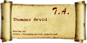 Thomasz Arvid névjegykártya
